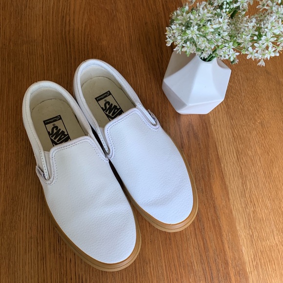 Brand new without box, white leather vans. - Picture 2 of 6